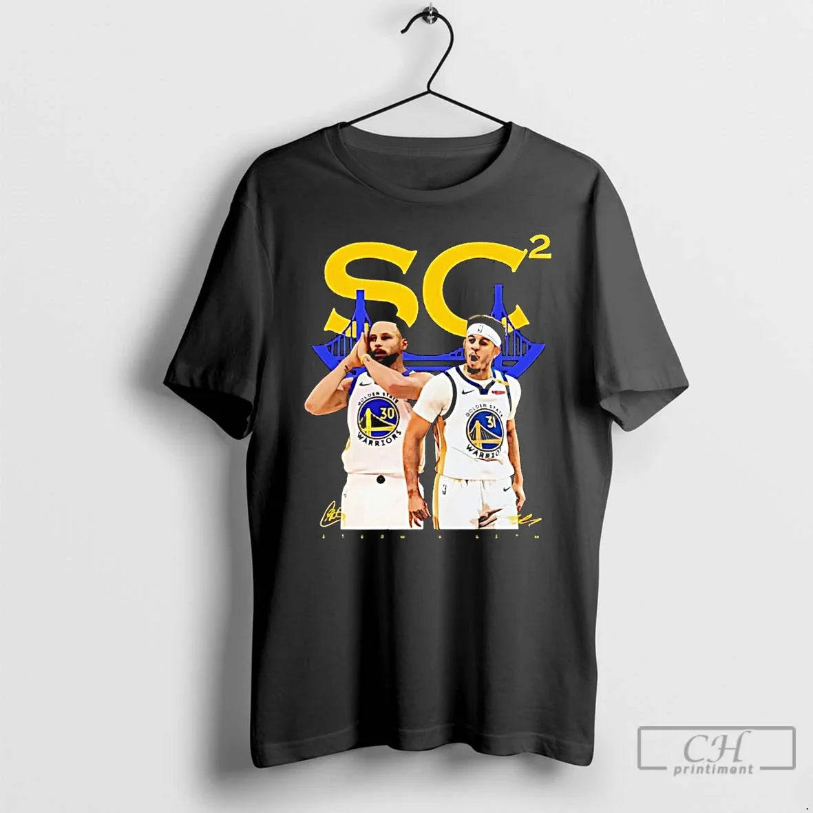 Premium Steph And Seth Curry Double Sc Night Golden - Adult & Kids T-Shirts, Sweatshirts & Hoodies apparel design preview 1