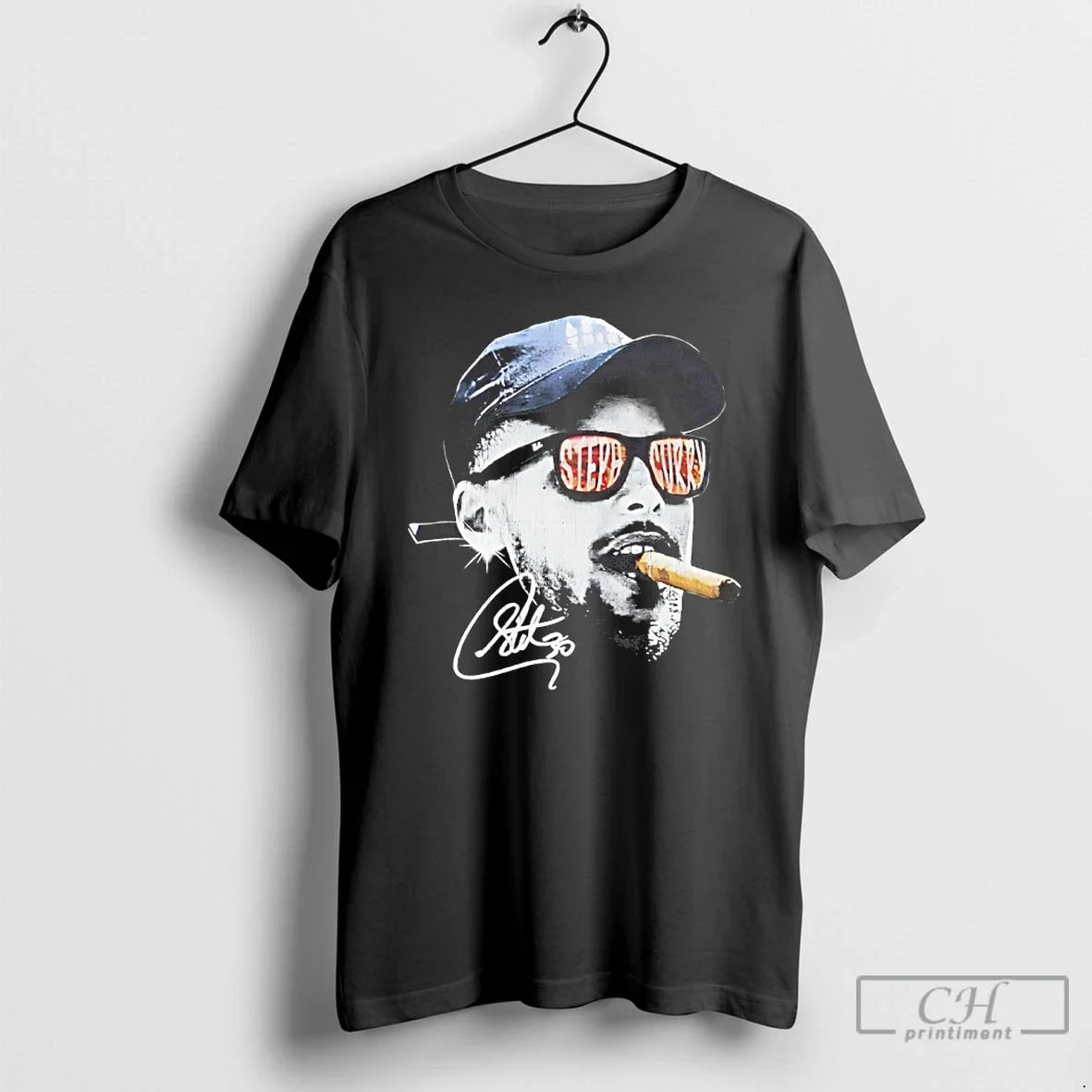 Premium Stephen Curry Head Cigar Signature - Adult & Kids T-Shirts, Sweatshirts & Hoodies apparel design preview 1