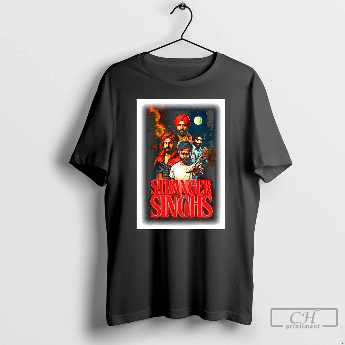 Premium Stranger Singhs Indian Thingstv Series Parody - Adult & Kids T-Shirts, Sweatshirts & Hoodies apparel design preview 1