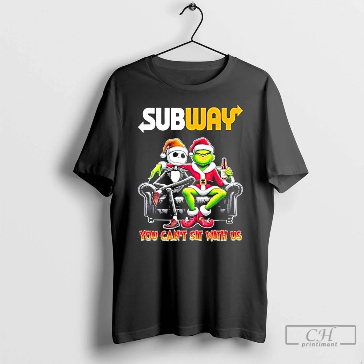 Premium Subway Logo Santa Jack And Grinch You Cant - Adult & Kids T-Shirts, Sweatshirts & Hoodies apparel design preview 1