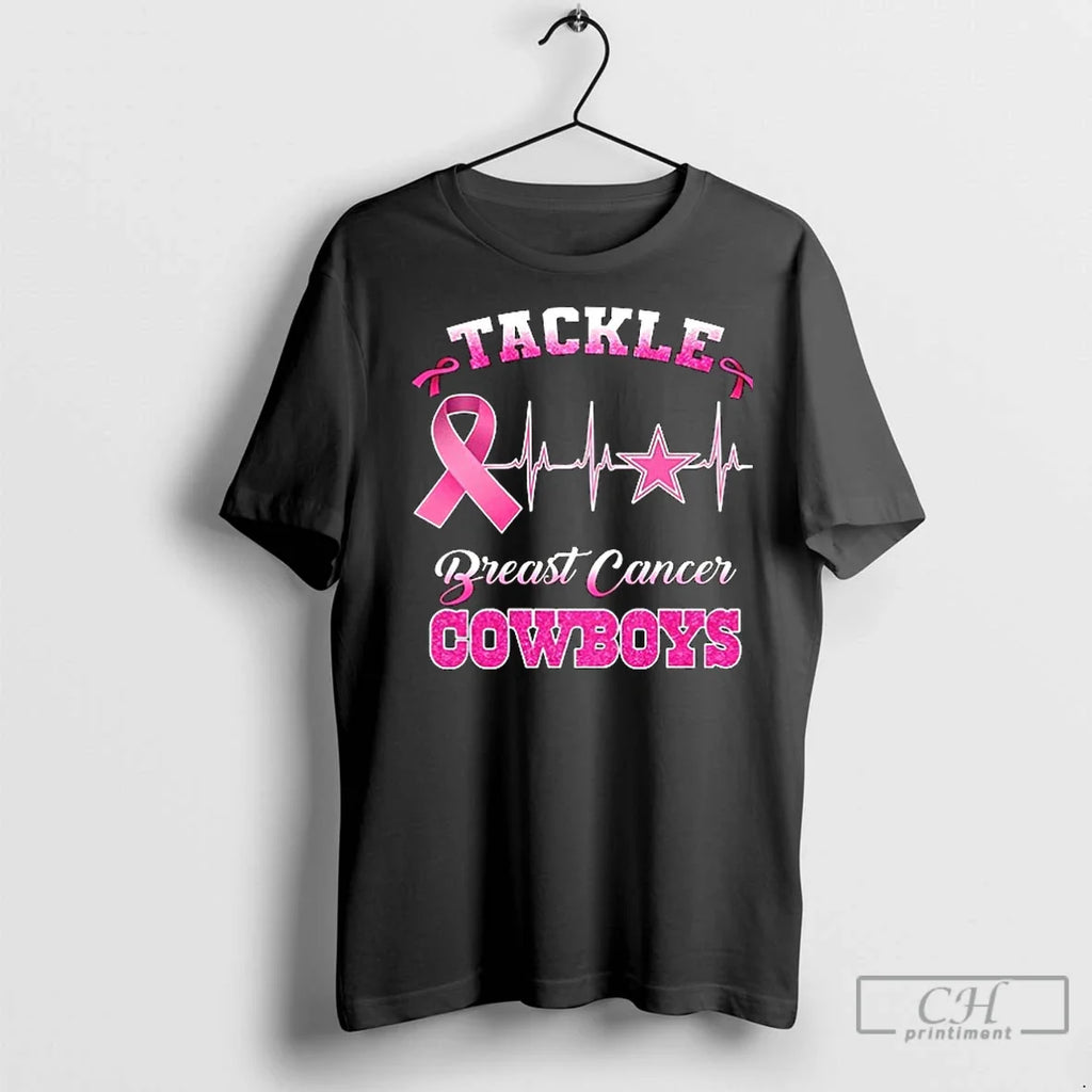 Premium Tackle Heartbeats Cancer Dallas Cowboys - Adult & Kids T-Shirts, Sweatshirts & Hoodies apparel design preview 1