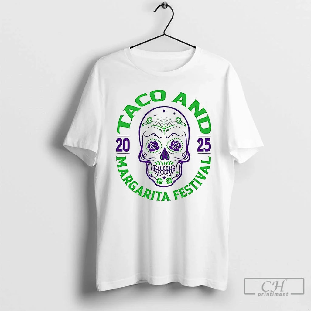 Premium Taco And Margarita Festival 2025 Sugar Skull - Adult & Kids T-Shirts, Sweatshirts & Hoodies apparel design preview 1