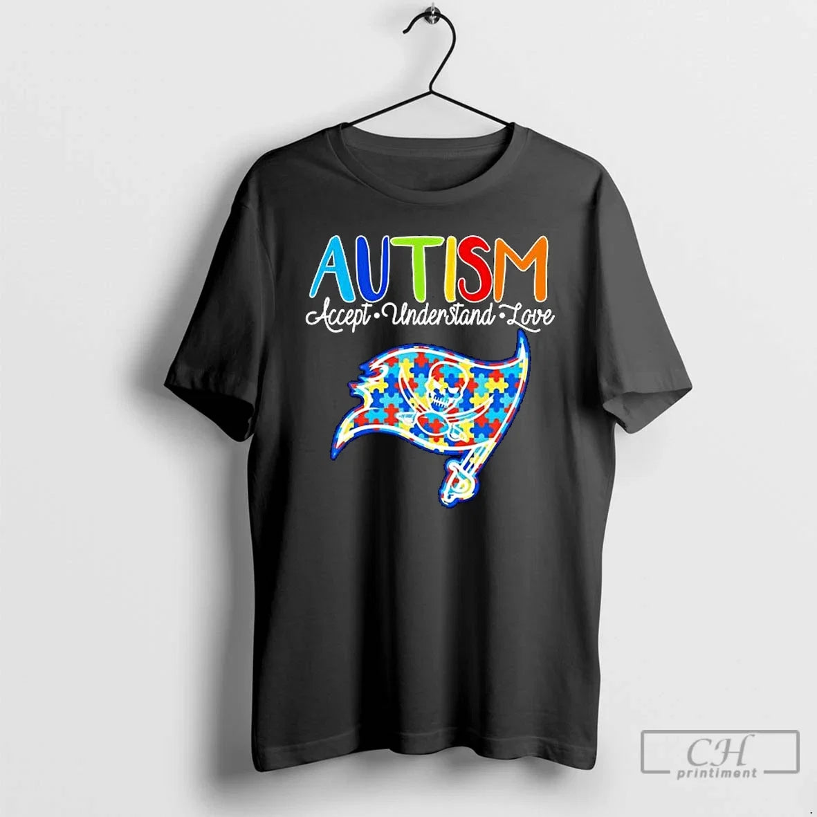Premium Tampa Bay Buccaneers Autism Accept Understand - Adult & Kids T-Shirts, Sweatshirts & Hoodies apparel design preview 1