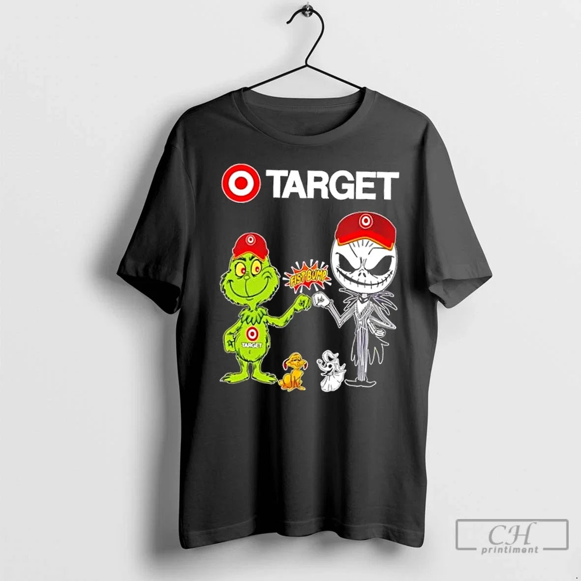 Premium Target X Grinch And Jack Skellington Fist - Adult & Kids T-Shirts, Sweatshirts & Hoodies apparel design preview 1