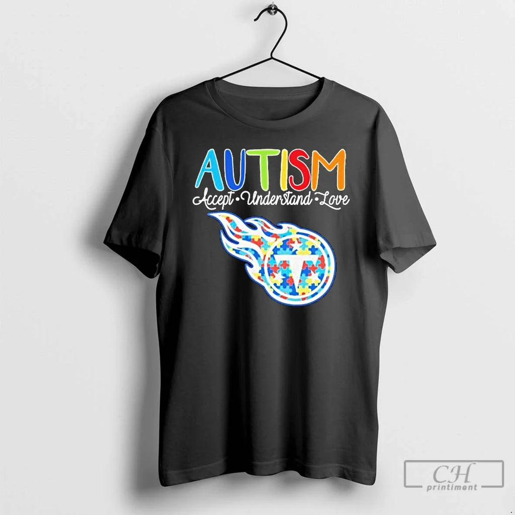 Premium Tennessee Titans Autism Accept Understand - Adult & Kids T-Shirts, Sweatshirts & Hoodies apparel design preview 1
