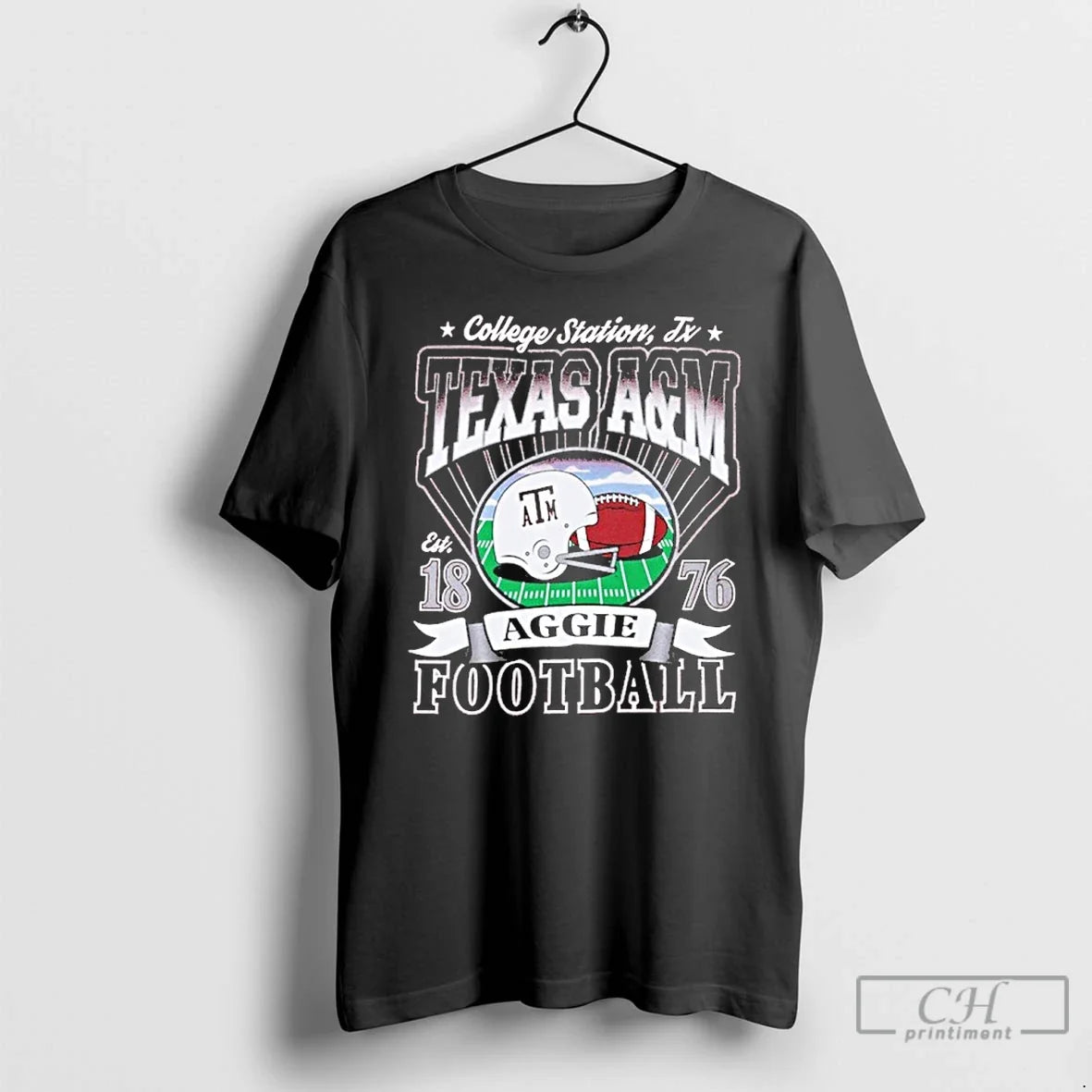 Premium Texas Am Football Helmet Est 1876 - Adult & Kids T-Shirts, Sweatshirts & Hoodies apparel design preview 1