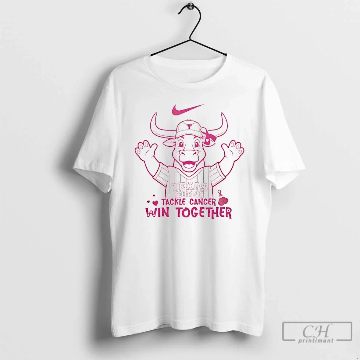 Premium Texas Longhorns Breast Cancer Awareness Month - Adult & Kids T-Shirts, Sweatshirts & Hoodies apparel design preview 1