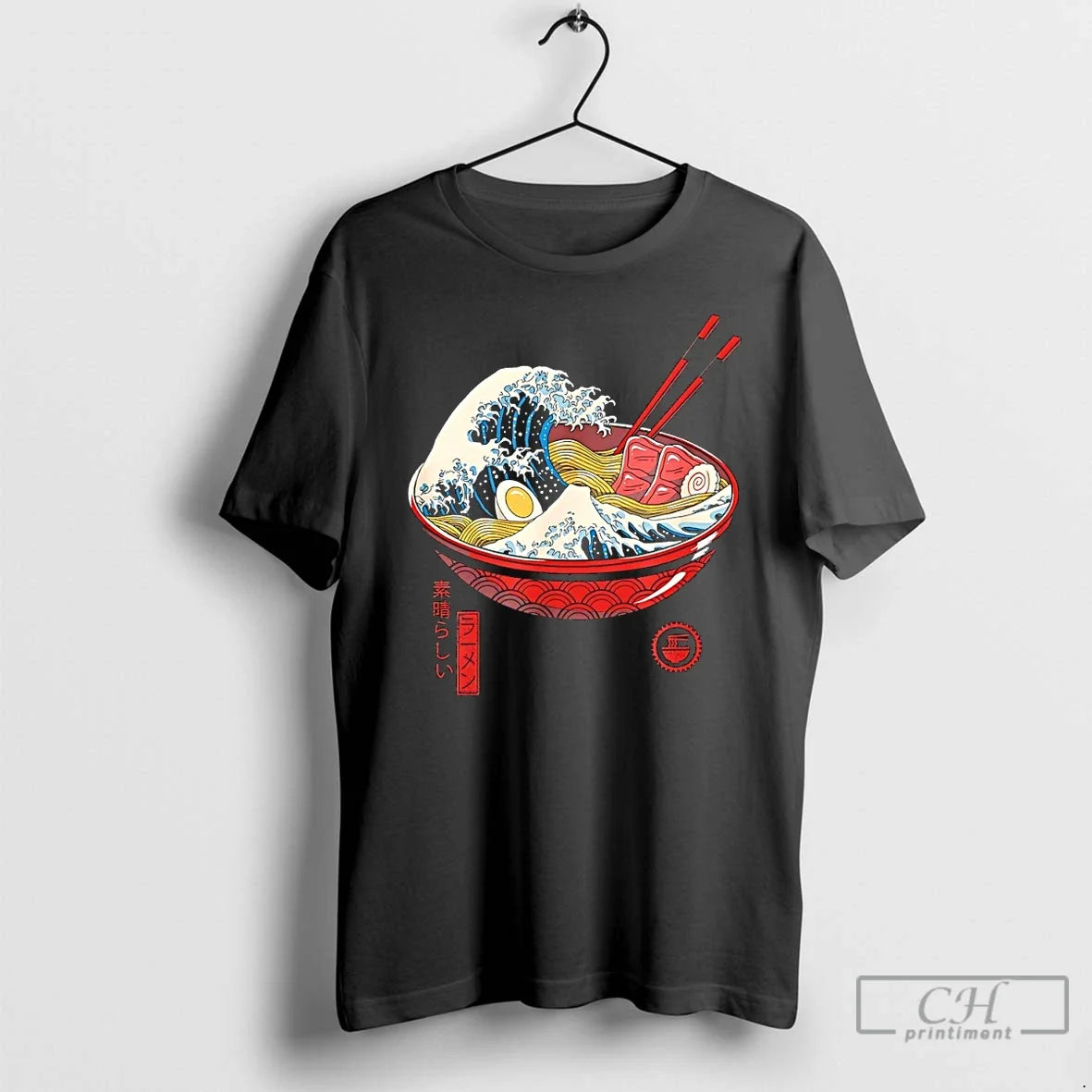 Premium The Great Wave Off Kanagawa Ramen - Adult & Kids T-Shirts, Sweatshirts & Hoodies apparel design preview 1