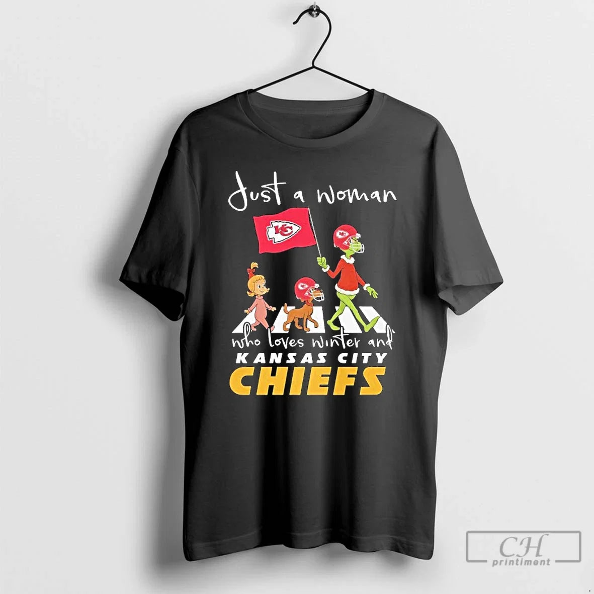 Premium The Grinch Just A Woman Who Loves Winter And - Adult & Kids T-Shirts, Sweatshirts & Hoodies apparel design preview 1