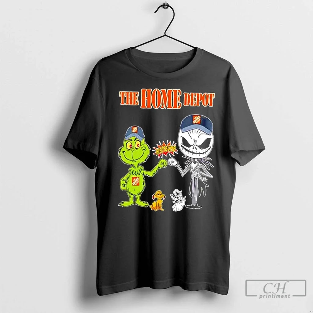 Premium The Home Depot X Grinch And Jack Skellington - Adult & Kids T-Shirts, Sweatshirts & Hoodies apparel design preview 1