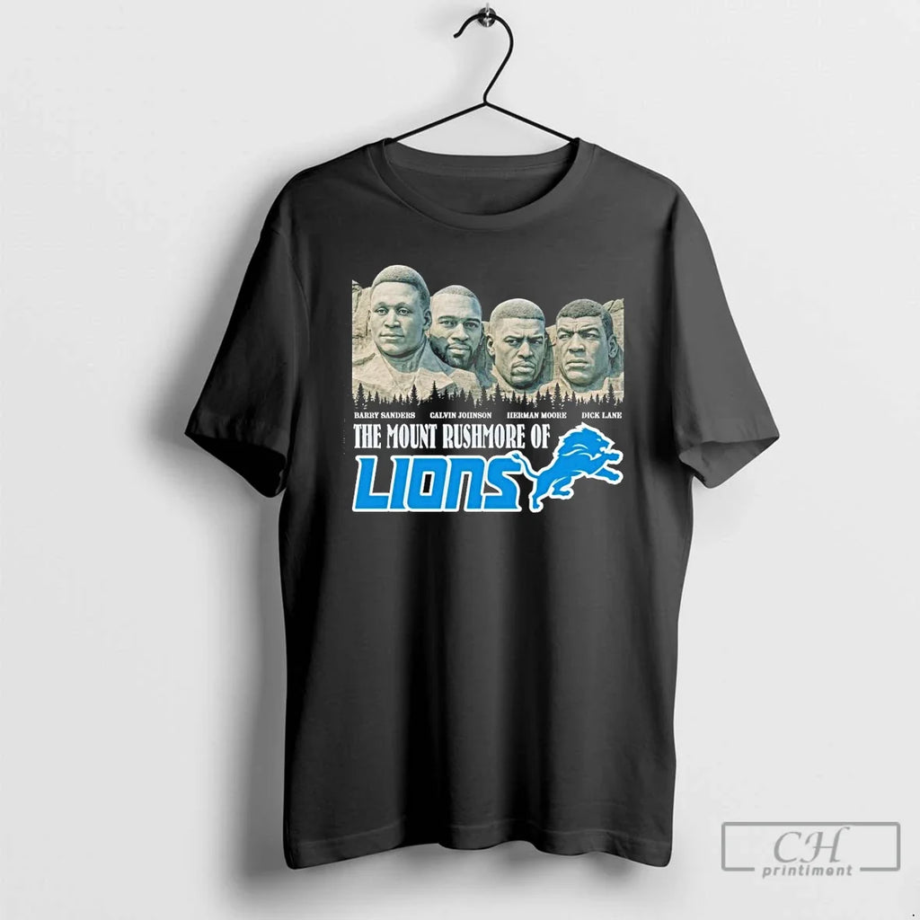 Premium The Mount Rushmore Of Detroit Lions Legends - Adult & Kids T-Shirts, Sweatshirts & Hoodies apparel design preview 1