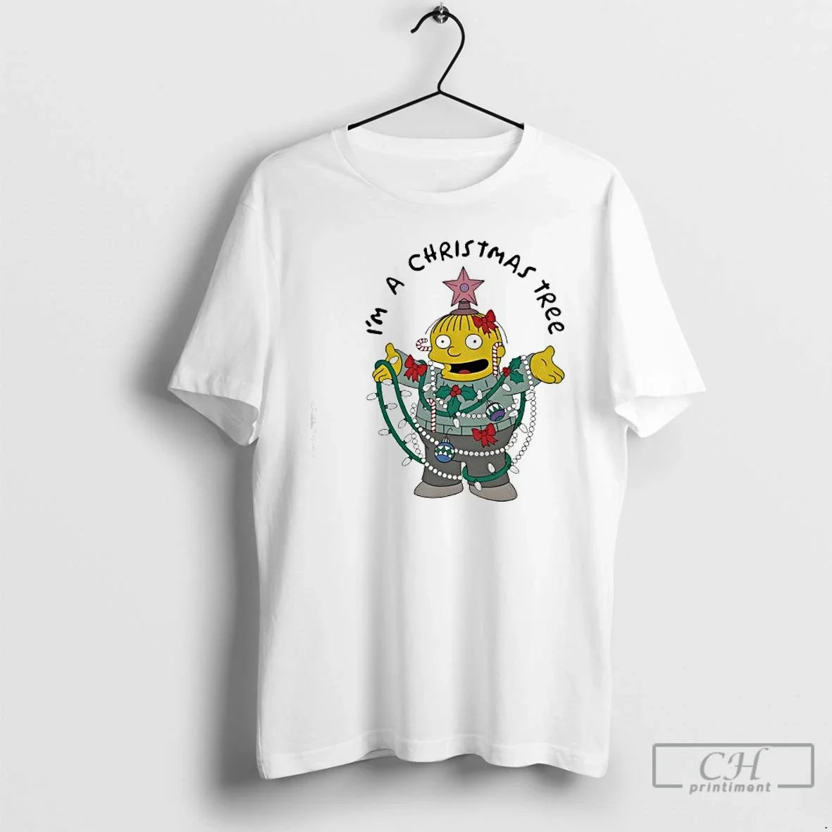 Premium The Simpsons Ralph Wiggum Im A Christmas Tree - Adult & Kids T-Shirts, Sweatshirts & Hoodies apparel design preview 1