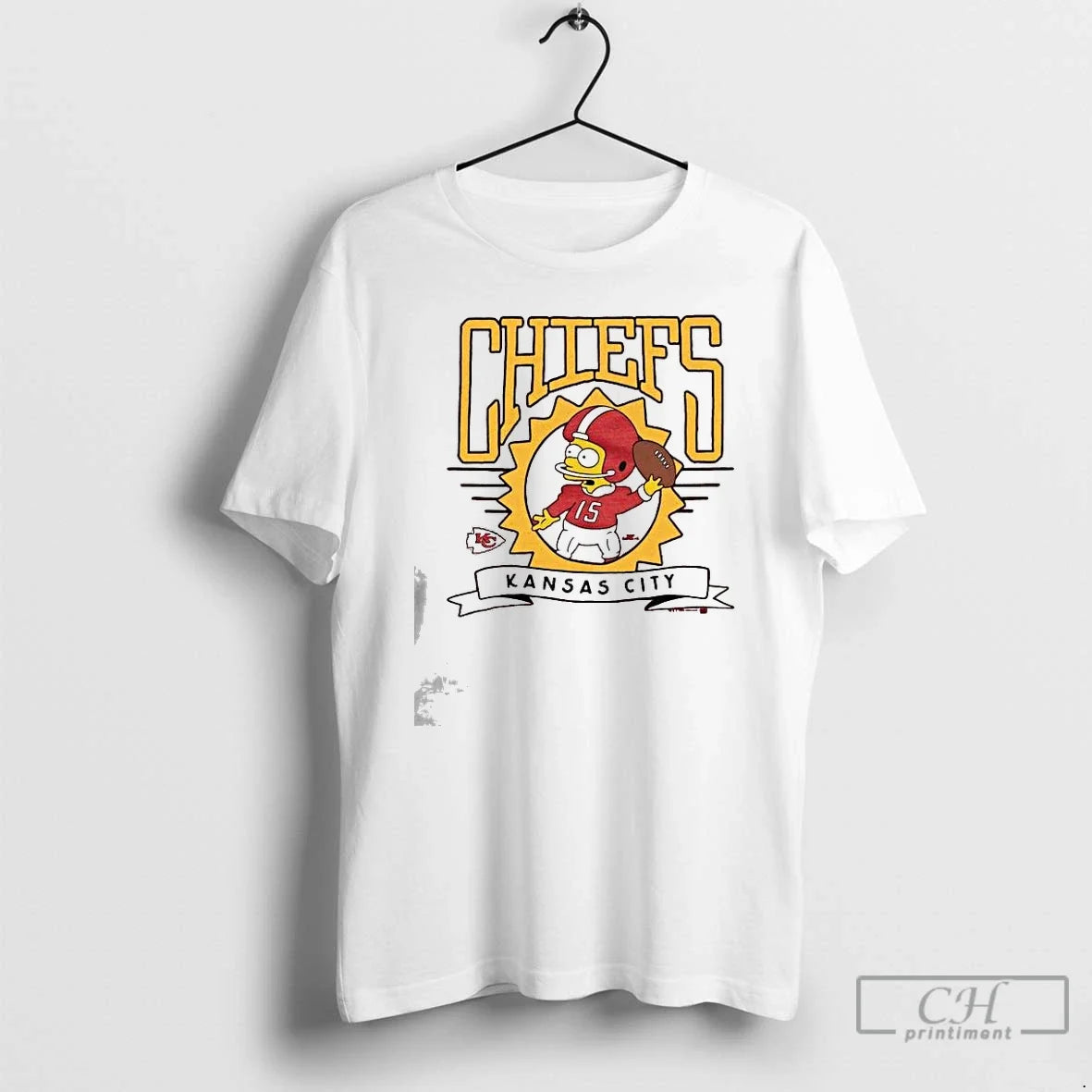 Premium The Simpsons Red Kansas City Chiefs - Adult & Kids T-Shirts, Sweatshirts & Hoodies apparel design preview 1
