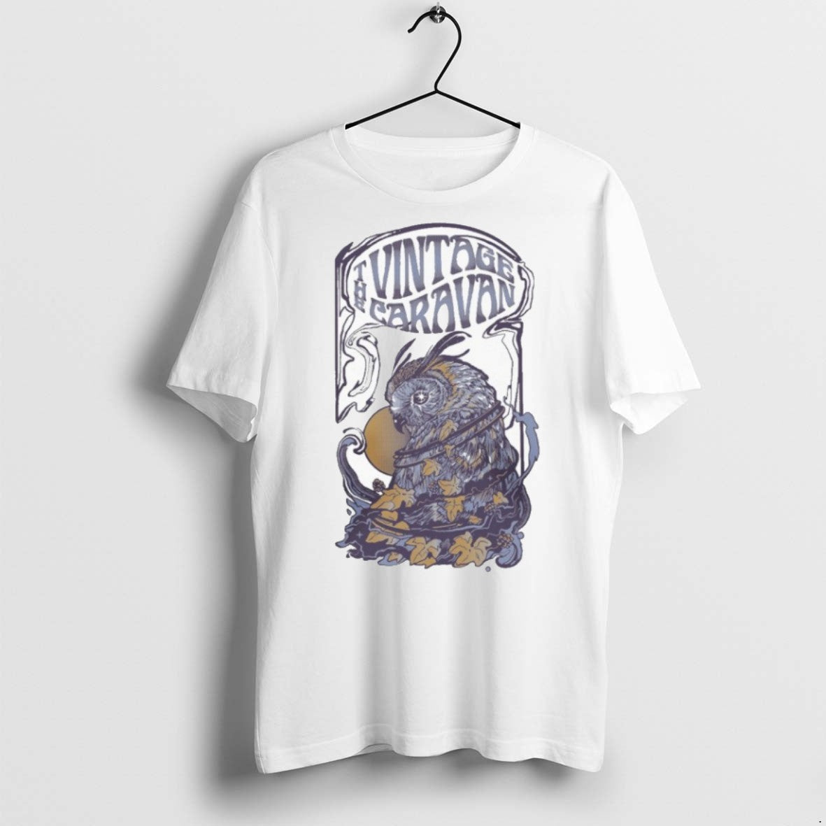 Premium The Vintage Caravan Owl - Adult & Kids T-Shirts, Sweatshirts & Hoodies apparel design preview 1