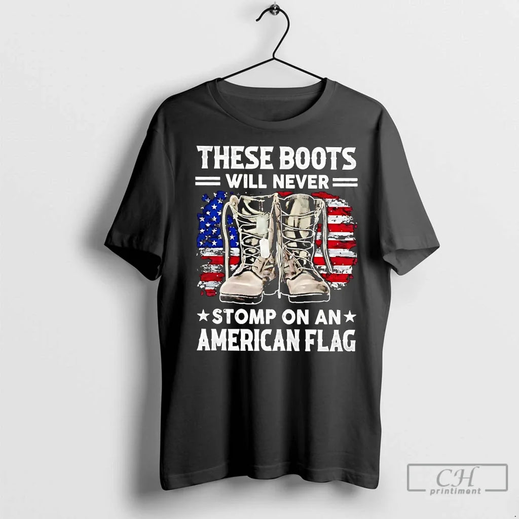 Premium These Boots Will Never Stomp On An American - Adult & Kids T-Shirts, Sweatshirts & Hoodies apparel design preview 1