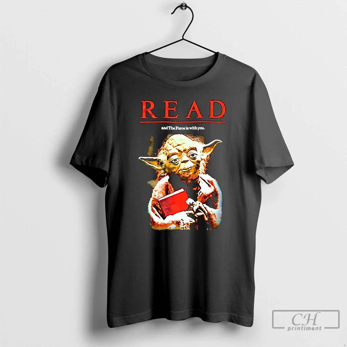Premium Topher Grace Tom Yoda Read And The Force Is - Adult & Kids T-Shirts, Sweatshirts & Hoodies apparel design preview 1