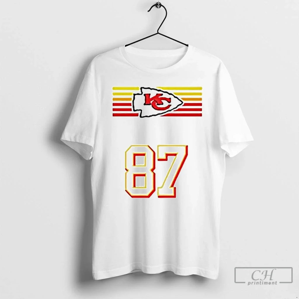 Premium Travis Kelce Pregame 87 Chiefs Logo Ornaments - Adult & Kids T-Shirts, Sweatshirts & Hoodies apparel design preview 1