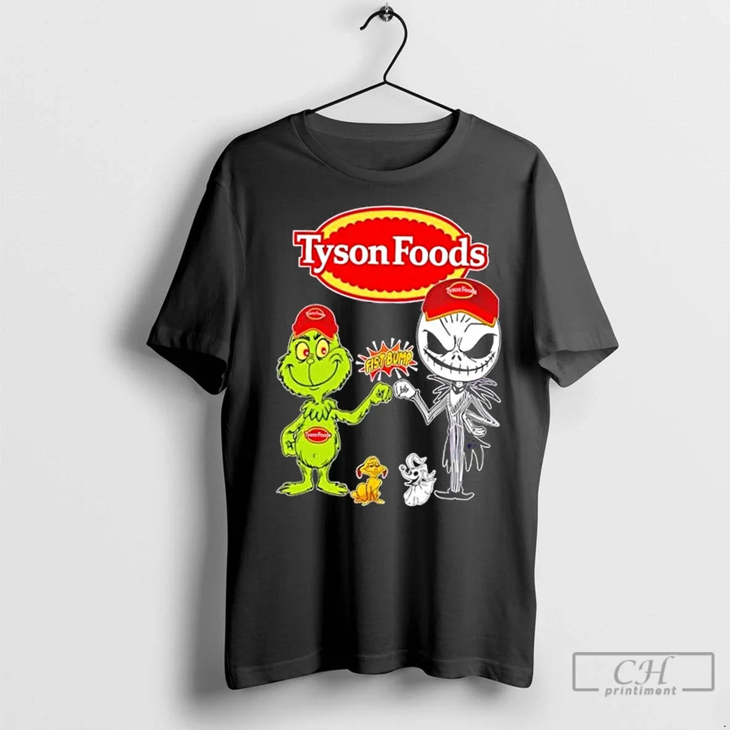 Premium Tyson Foods X Grinch And Jack Skellington - Adult & Kids T-Shirts, Sweatshirts & Hoodies apparel design preview 1