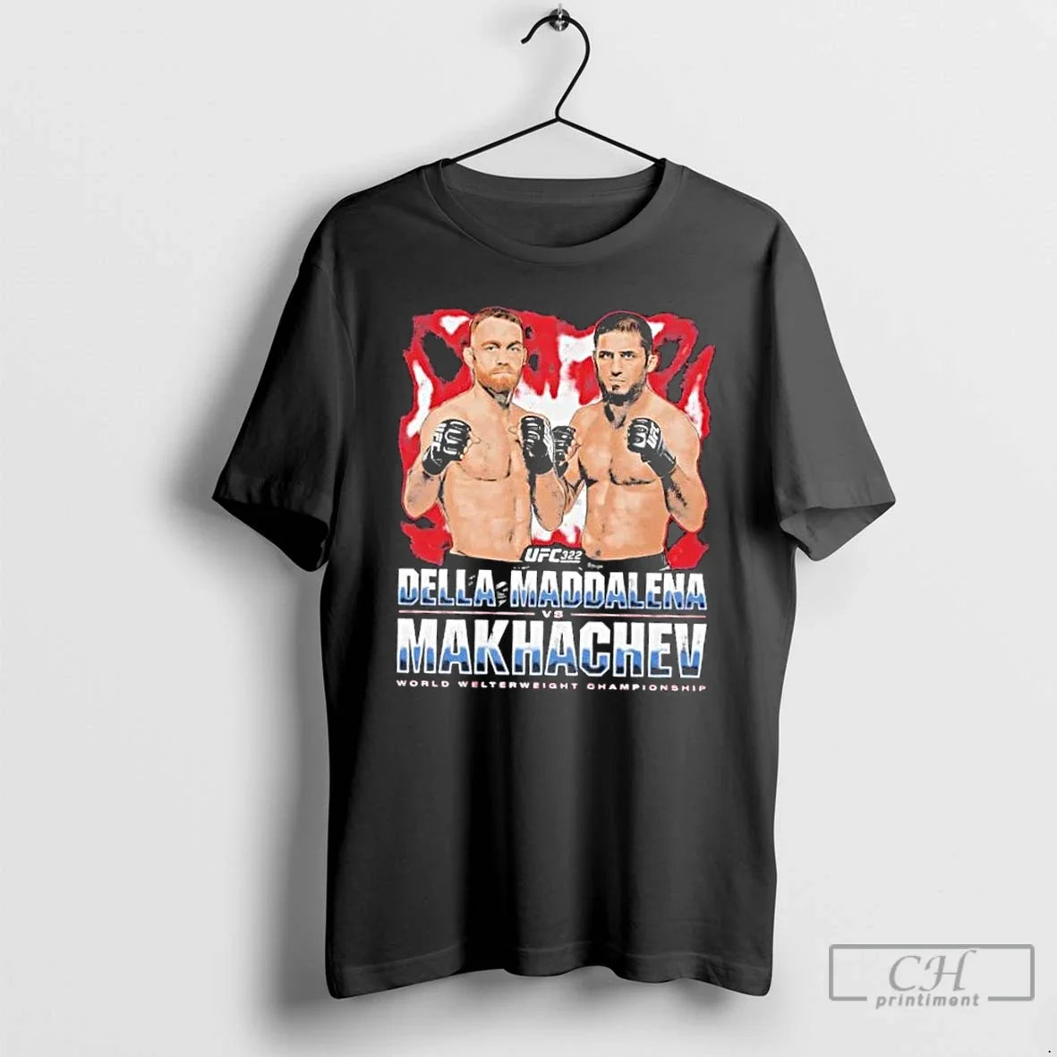 Premium Ufc 322 Della Maddalena Vs Makhachev Vintage - Adult & Kids T-Shirts, Sweatshirts & Hoodies apparel design preview 1