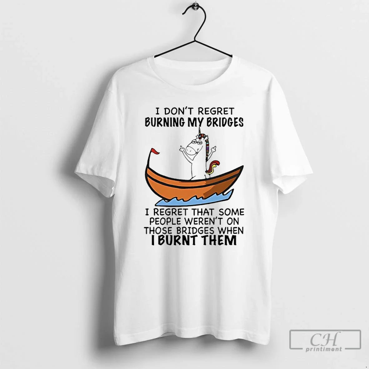Premium Unicorn I Dont Regret Burning My Bridges That - Adult & Kids T-Shirts, Sweatshirts & Hoodies apparel design preview 1