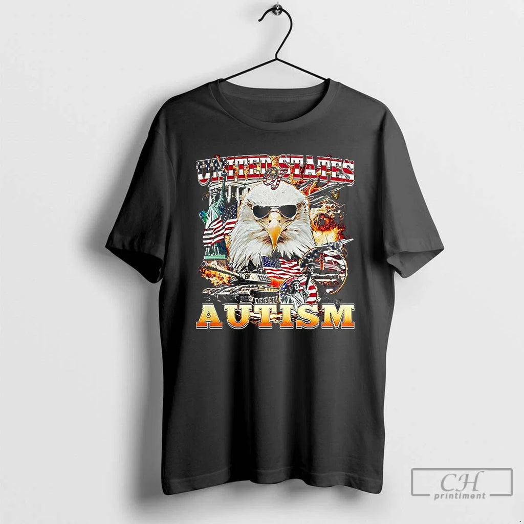 Premium United States Of Autism Symbol America Flag - Adult & Kids T-Shirts, Sweatshirts & Hoodies apparel design preview 1