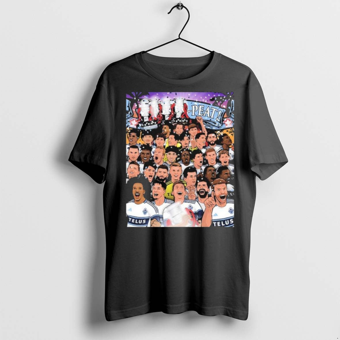 Premium Vancouver Whitecaps Fc Four Peat 2025 Telus - Adult & Kids T-Shirts, Sweatshirts & Hoodies apparel design preview 1
