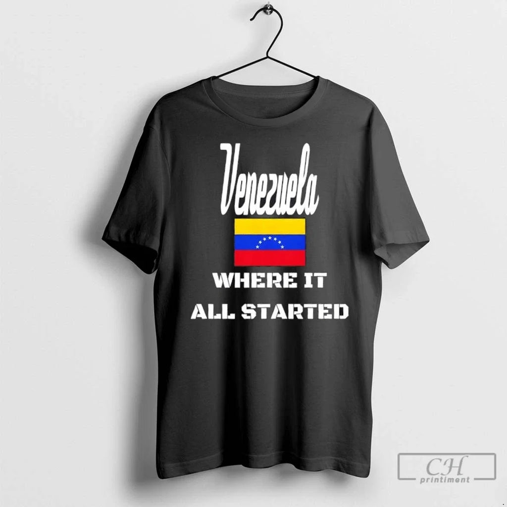 Premium Venezuela Where It All Started - Adult & Kids T-Shirts, Sweatshirts & Hoodies apparel design preview 1
