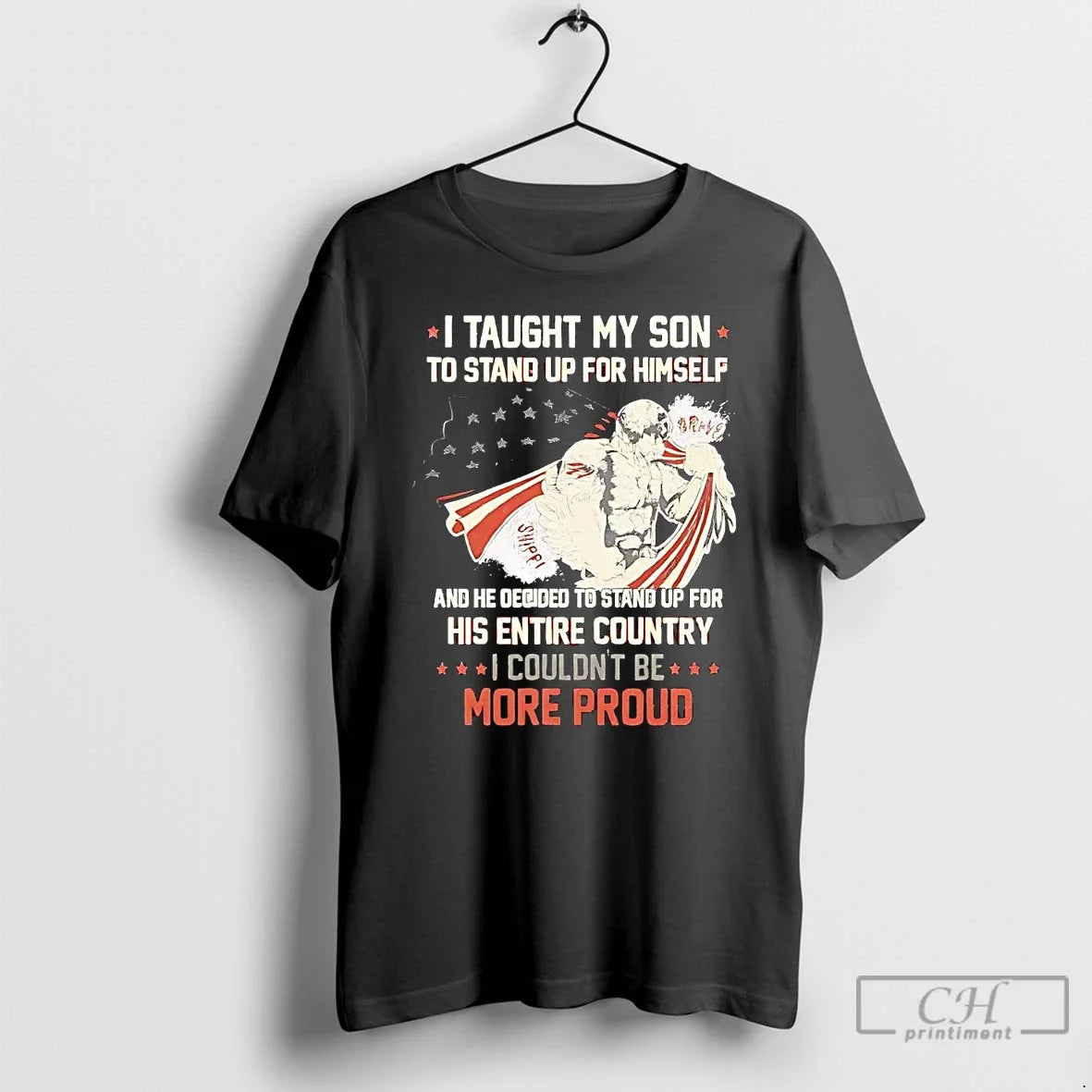 Premium Veteran I Taught My Son To Stand Up For - Adult & Kids T-Shirts, Sweatshirts & Hoodies apparel design preview 1