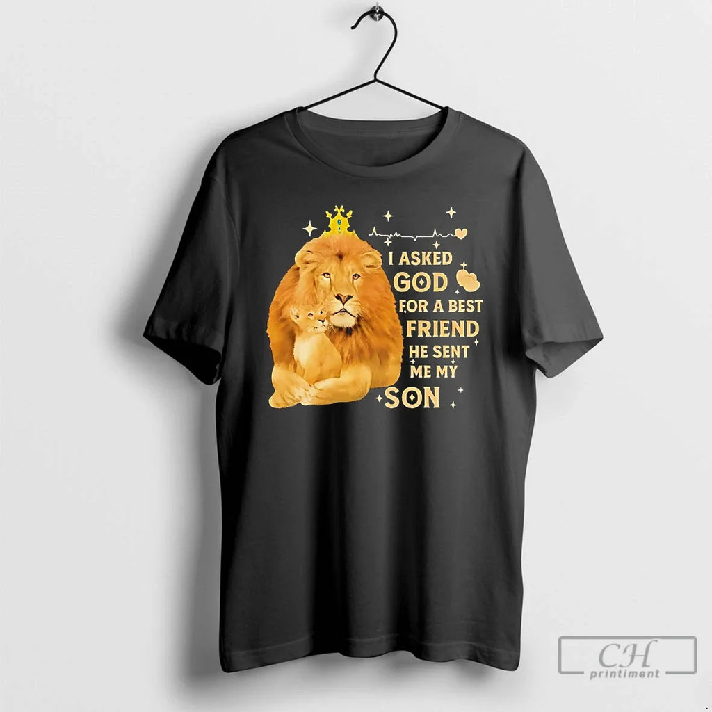 Premium Veteran Lions I Asked God For The Best Friend - Adult & Kids T-Shirts, Sweatshirts & Hoodies apparel design preview 1