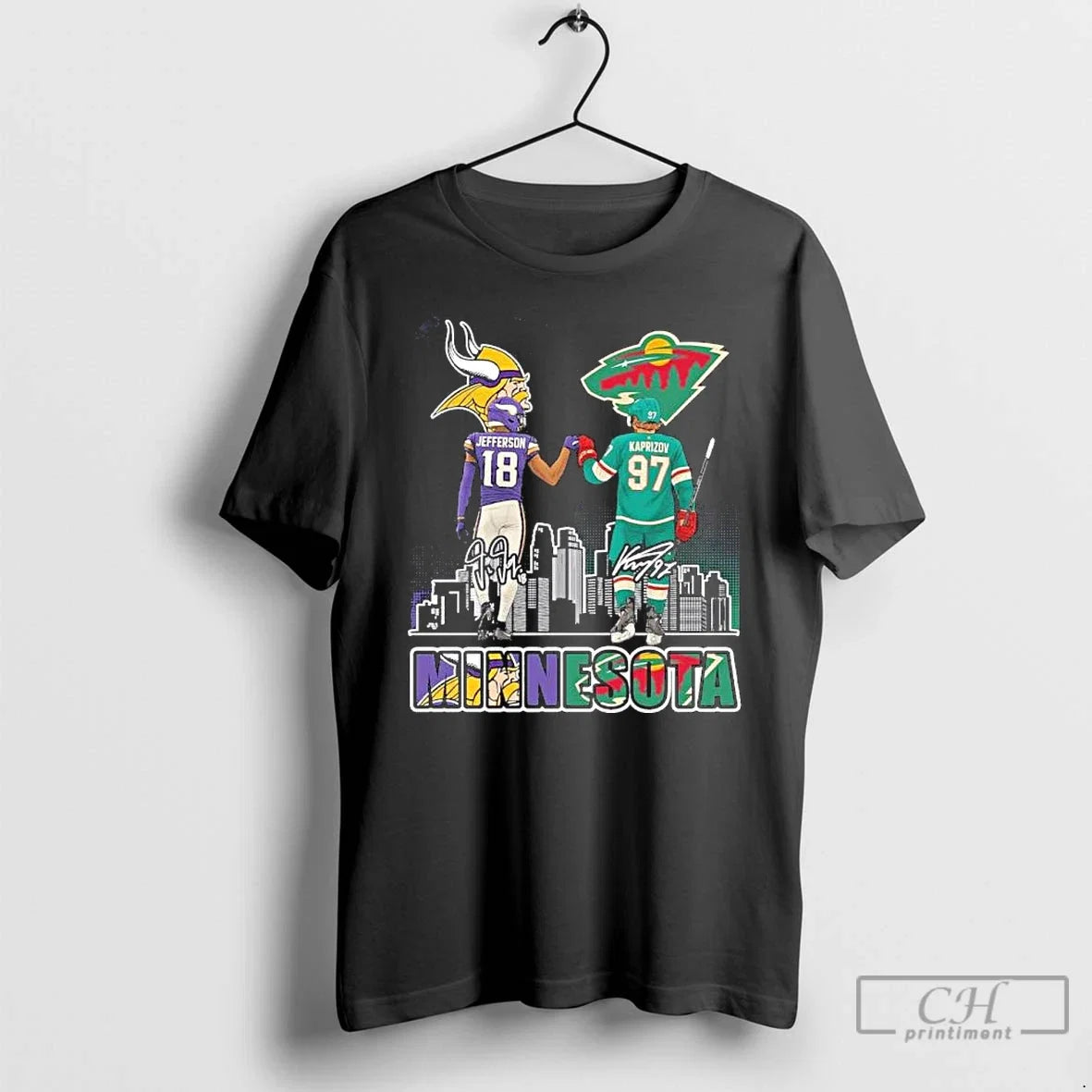 Premium Vikings Jefferson And Wild Kaprizov Minnesota - Adult & Kids T-Shirts, Sweatshirts & Hoodies apparel design preview 1