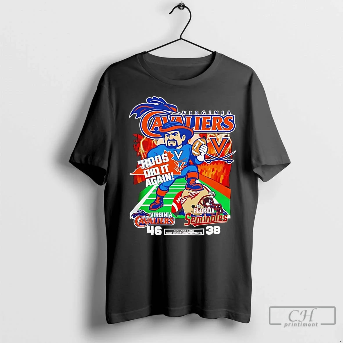 Premium Virginia Cavaliers 46 38 Florida State - Adult & Kids T-Shirts, Sweatshirts & Hoodies apparel design preview 1