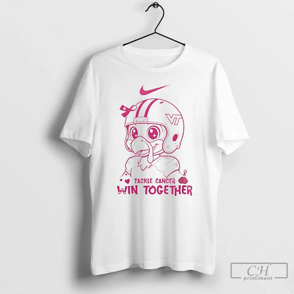 Premium Virginia Tech Hokies Tackle Cancer Win - Adult & Kids T-Shirts, Sweatshirts & Hoodies apparel design preview 1