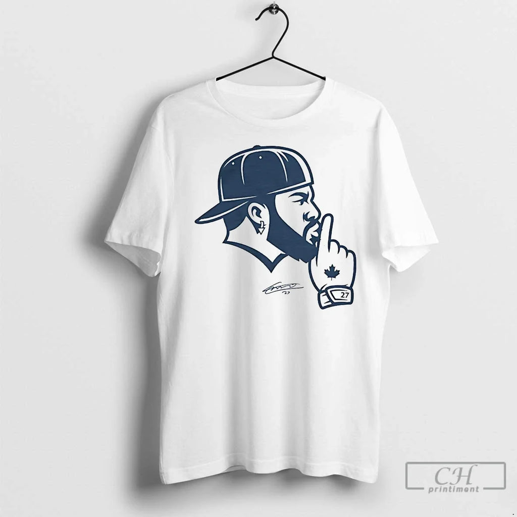 Premium Vladimir Guerrero Jr Shush Head Signature - Adult & Kids T-Shirts, Sweatshirts & Hoodies apparel design preview 1