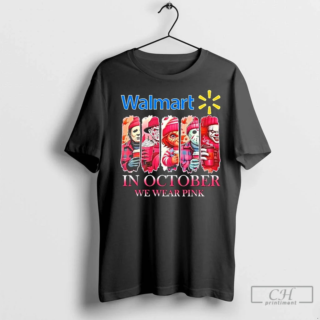 Premium Walmart X Horror Movies Halloween In October - Adult & Kids T-Shirts, Sweatshirts & Hoodies apparel design preview 1