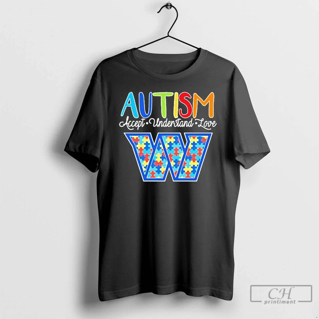 Premium Washington Commanders Autism Accept - Adult & Kids T-Shirts, Sweatshirts & Hoodies apparel design preview 1