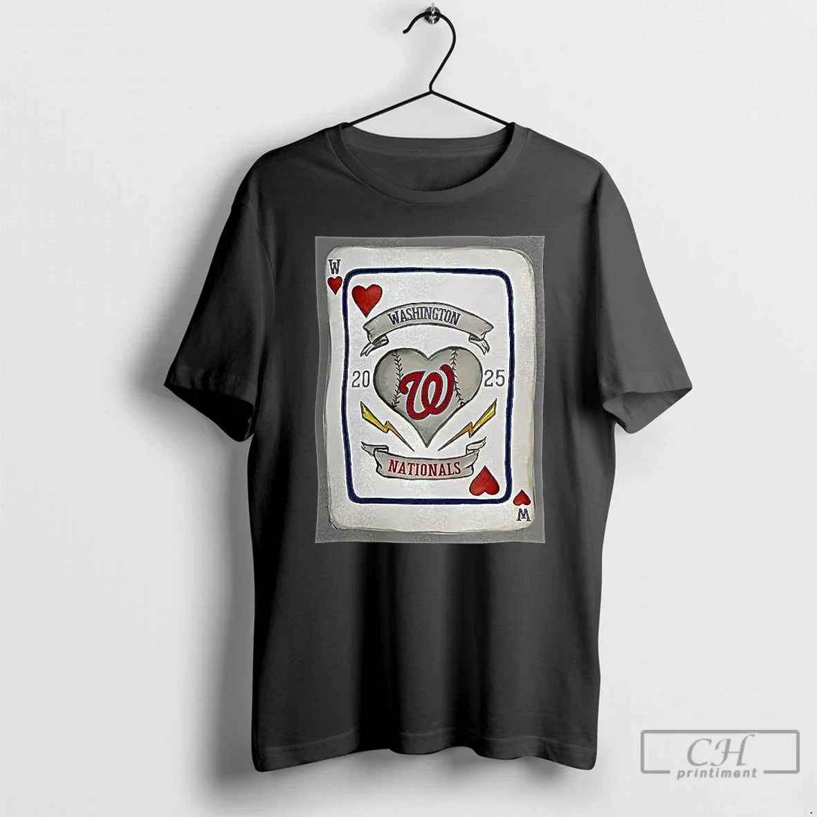 Premium Washington Nationals Basseball Card Heart X - Adult & Kids T-Shirts, Sweatshirts & Hoodies apparel design preview 1