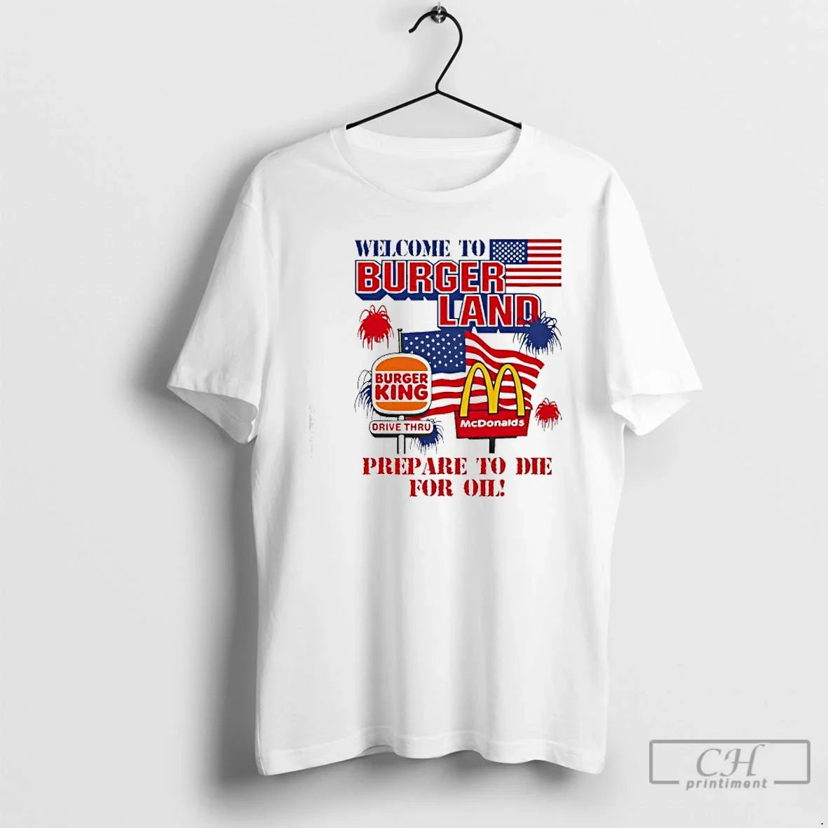 Premium Welcome To Burgerland Prepare Die For Oil - Adult & Kids T-Shirts, Sweatshirts & Hoodies apparel design preview 1