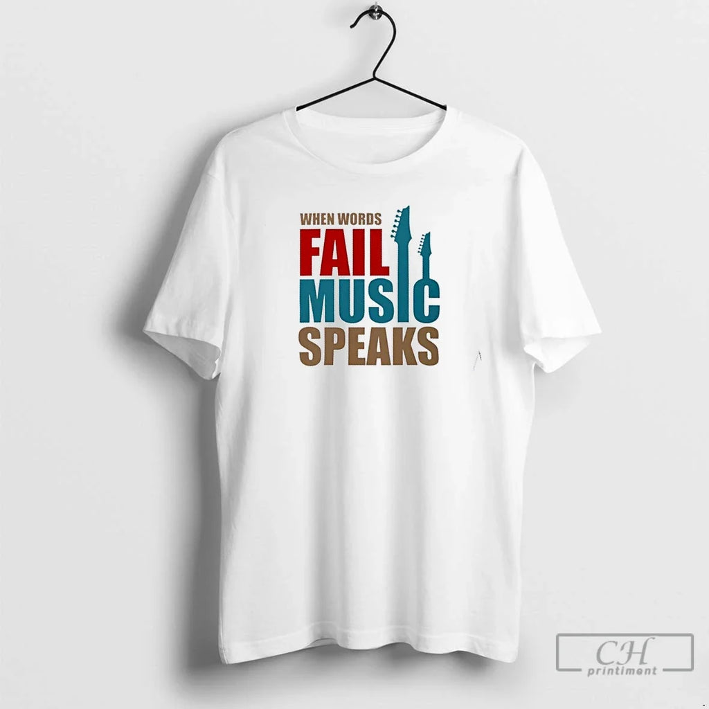 Premium When Words Fail Music Speaks - Adult & Kids T-Shirts, Sweatshirts & Hoodies apparel design preview 1