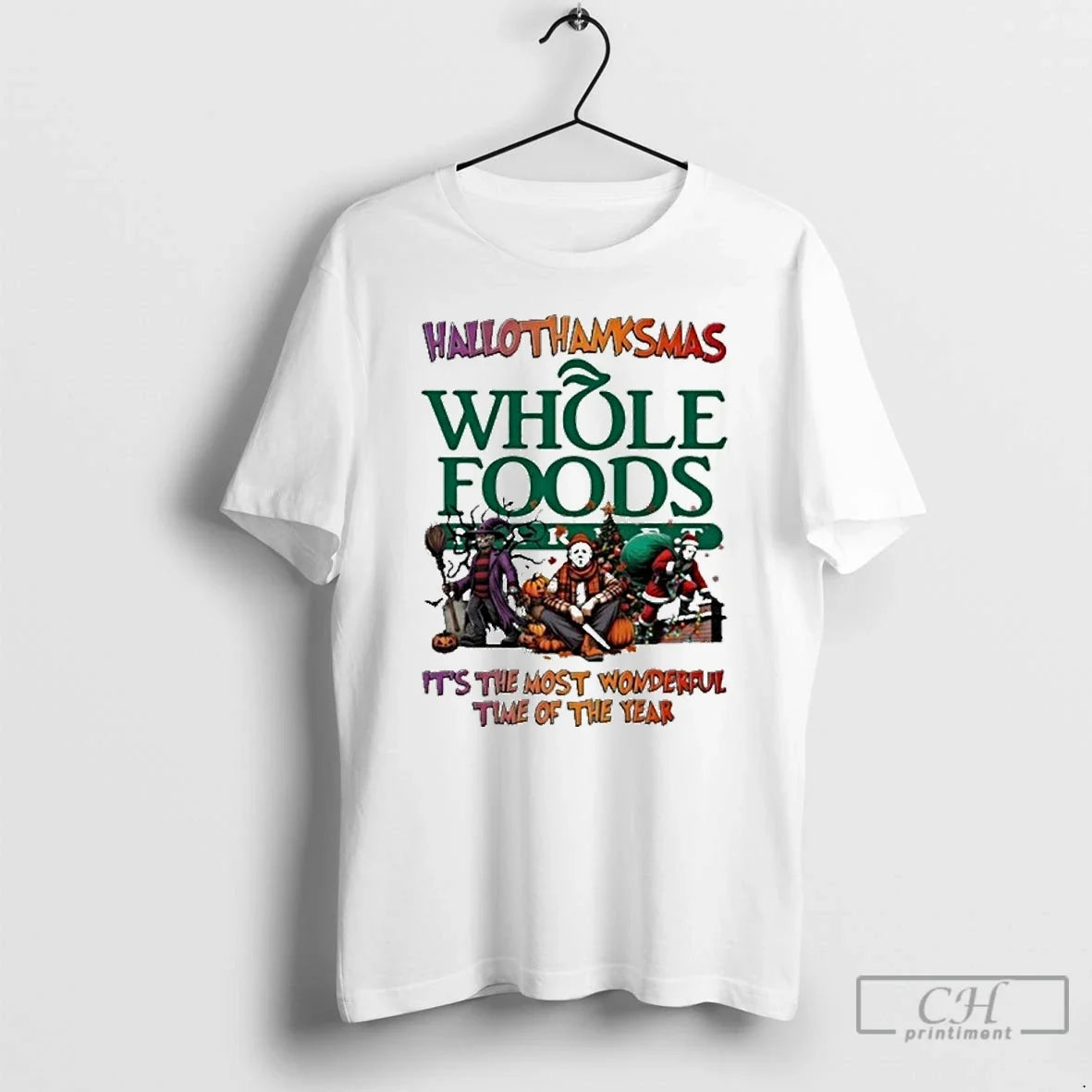 Premium Whole Foods Market Horror Film Hallothanksmas - Adult & Kids T-Shirts, Sweatshirts & Hoodies apparel design preview 1