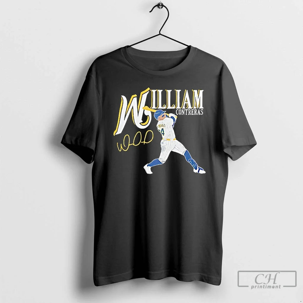 Premium William Contreras 24 Milwaukee Brewers - Adult & Kids T-Shirts, Sweatshirts & Hoodies apparel design preview 1