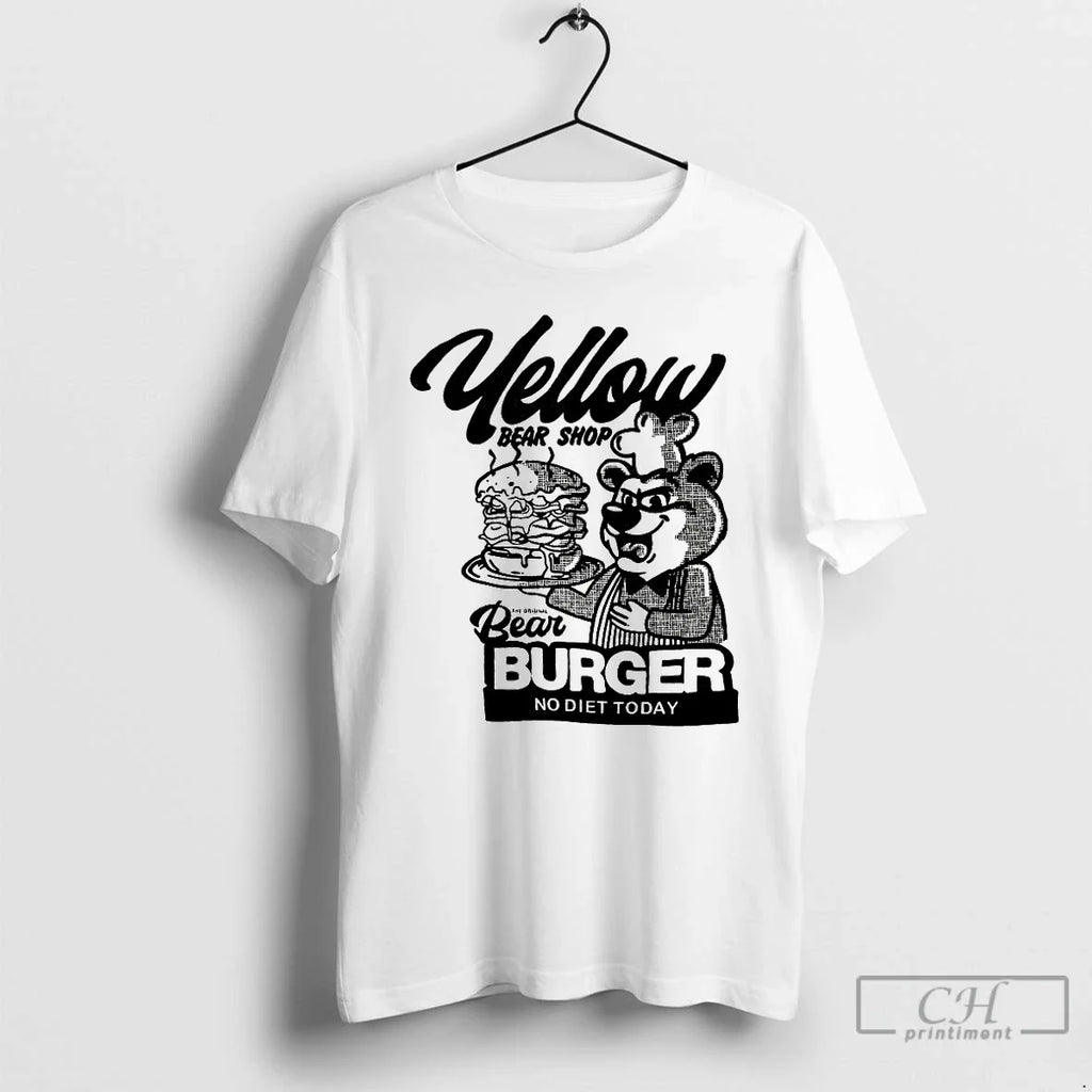 Premium Yellow Bear Shop Burger No Diet Today - Adult & Kids T-Shirts, Sweatshirts & Hoodies apparel design preview 1
