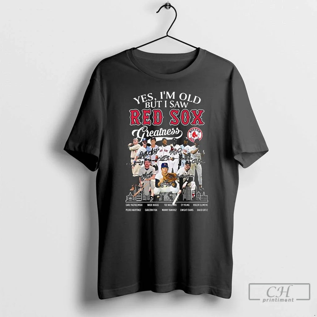 Premium Yes Im Old But I Saw Boston Red Sox Greatness - Adult & Kids T-Shirts, Sweatshirts & Hoodies apparel design preview 1