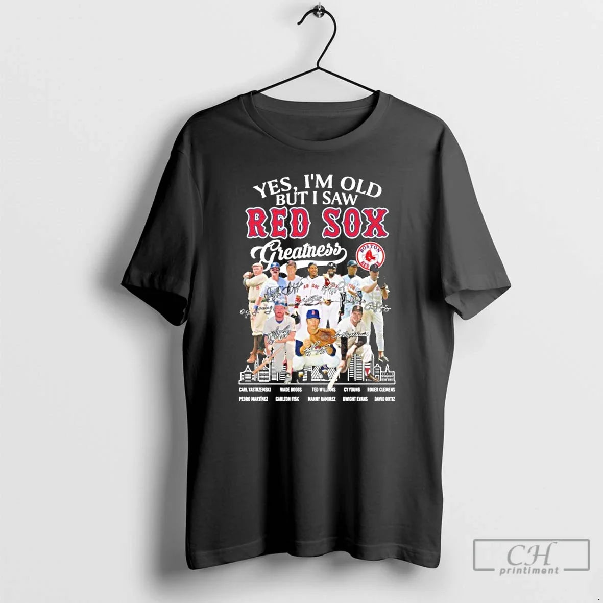 Premium Yes Im Old But I Saw Red Sox Legends - Adult & Kids T-Shirts, Sweatshirts & Hoodies apparel design preview 1