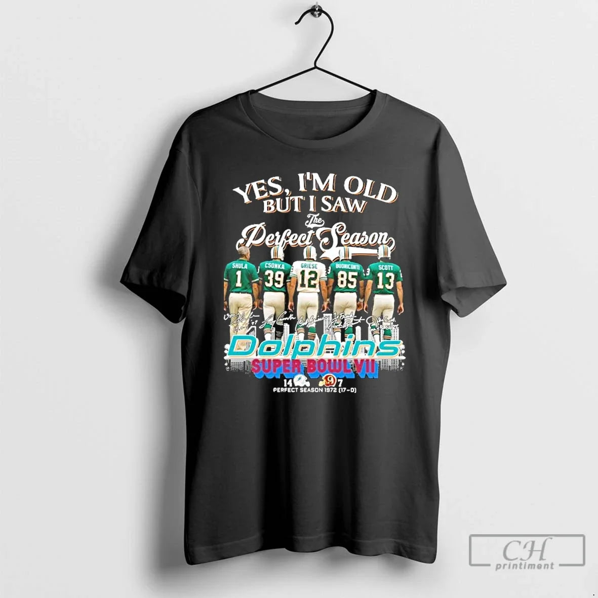 Premium Yes Im Old But I Saw The Miami Dolphins - Adult & Kids T-Shirts, Sweatshirts & Hoodies apparel design preview 1
