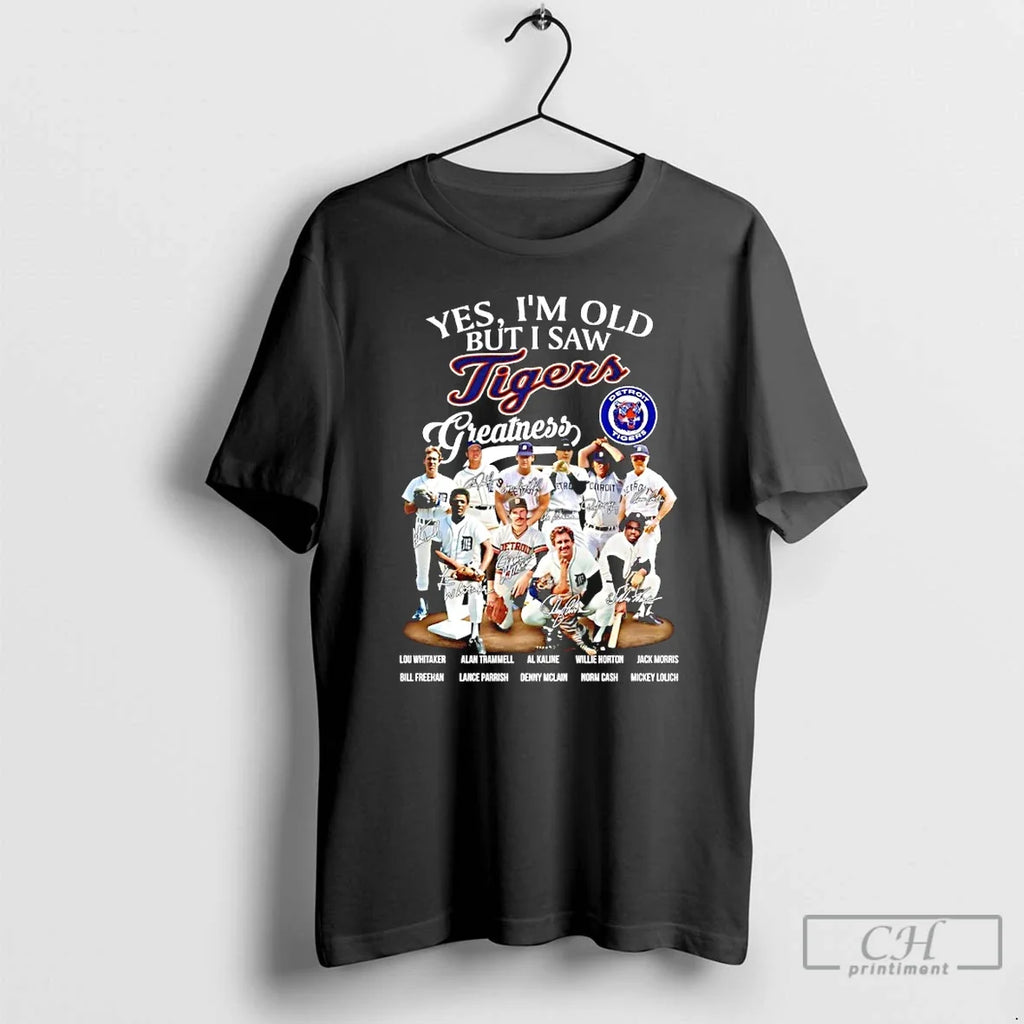 Premium Yes Im Old But I Saw Detroit Tigers Greatness - Adult & Kids T-Shirts, Sweatshirts & Hoodies apparel design preview 1