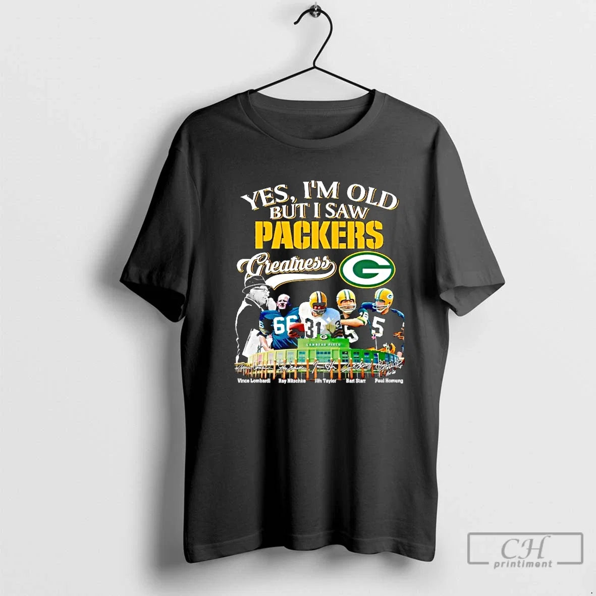 Premium Yes Im Old But I Saw Green Bay Packers - Adult & Kids T-Shirts, Sweatshirts & Hoodies apparel design preview 1