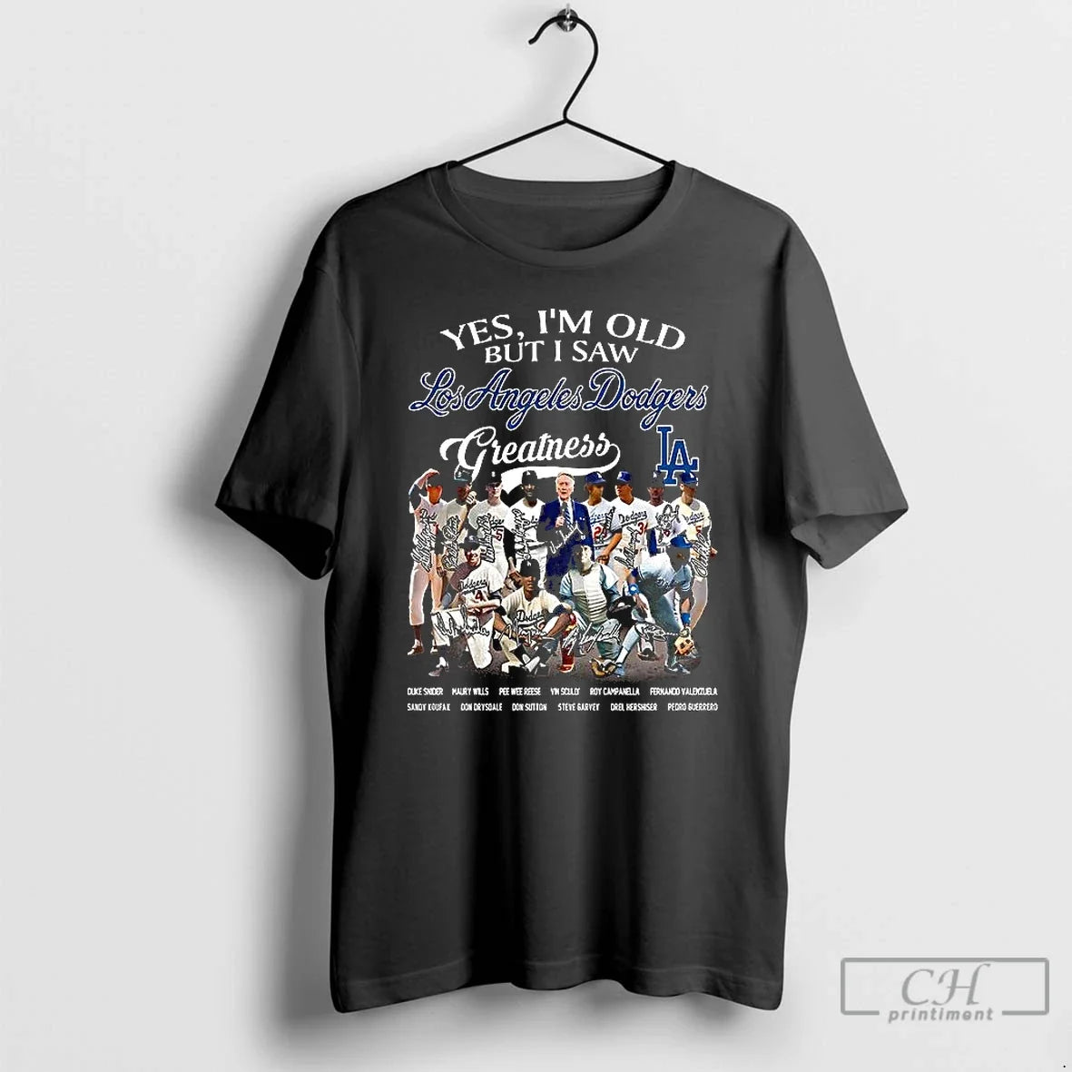 Premium Yes Im Old But I Saw Los Angeles Dodgers - Adult & Kids T-Shirts, Sweatshirts & Hoodies apparel design preview 1