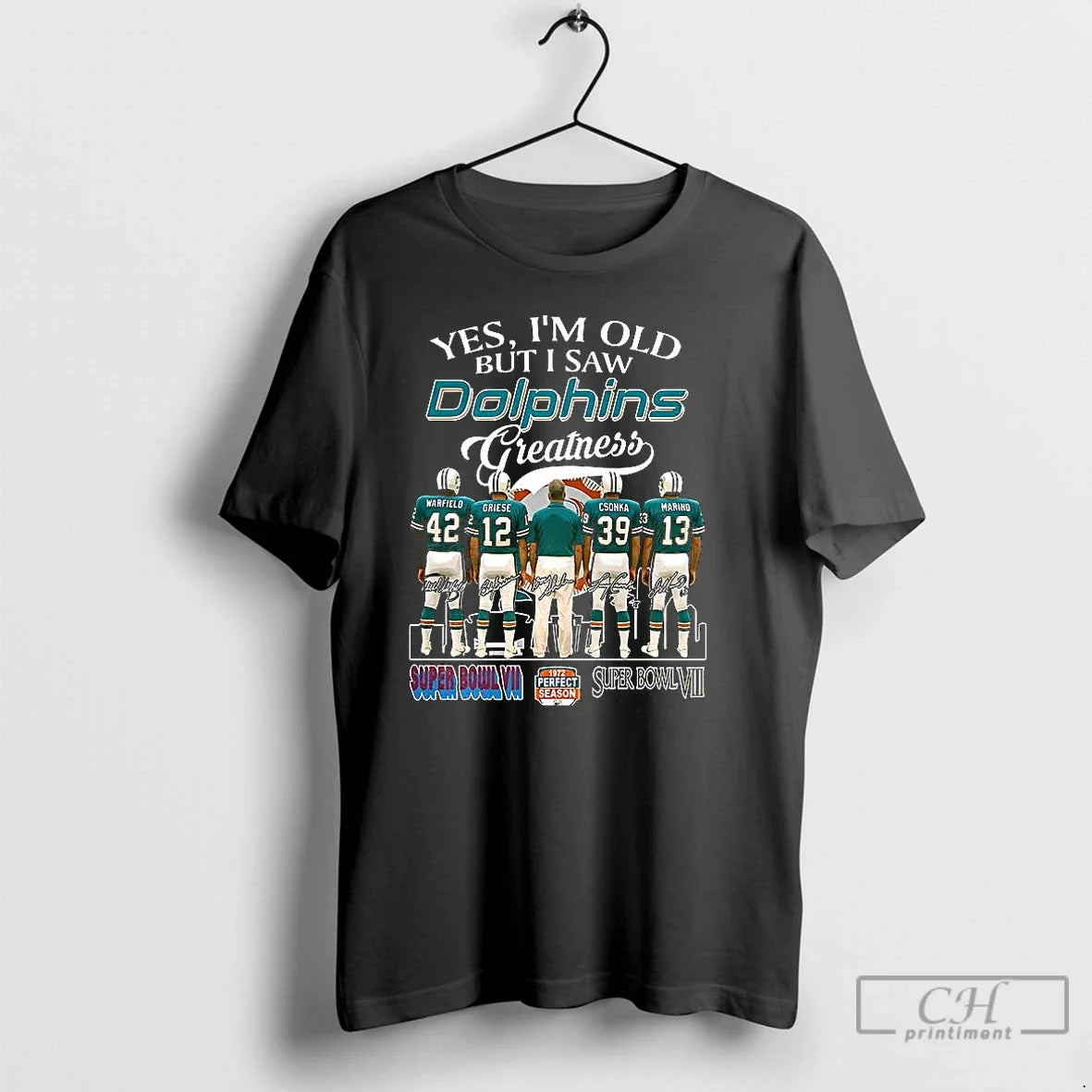 Premium Yes Im Old But I Saw Miami Dolphins Greatness - Adult & Kids T-Shirts, Sweatshirts & Hoodies apparel design preview 1