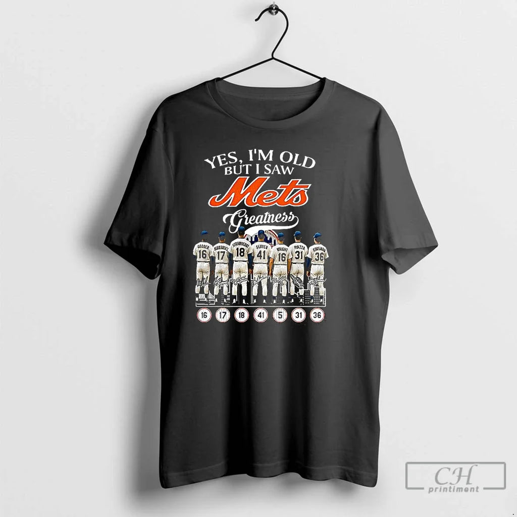Premium Yes Im Old But I Saw New York Mets Greatness - Adult & Kids T-Shirts, Sweatshirts & Hoodies apparel design preview 1