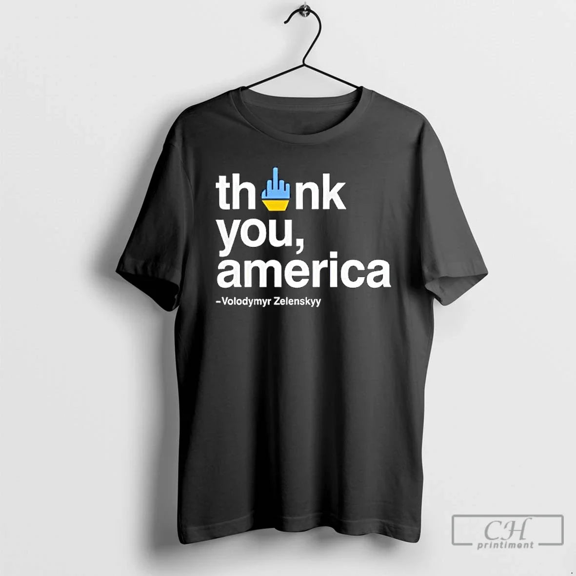 Premium Zelensky Fuck Thank You America Trump - Adult & Kids T-Shirts, Sweatshirts & Hoodies apparel design preview 1